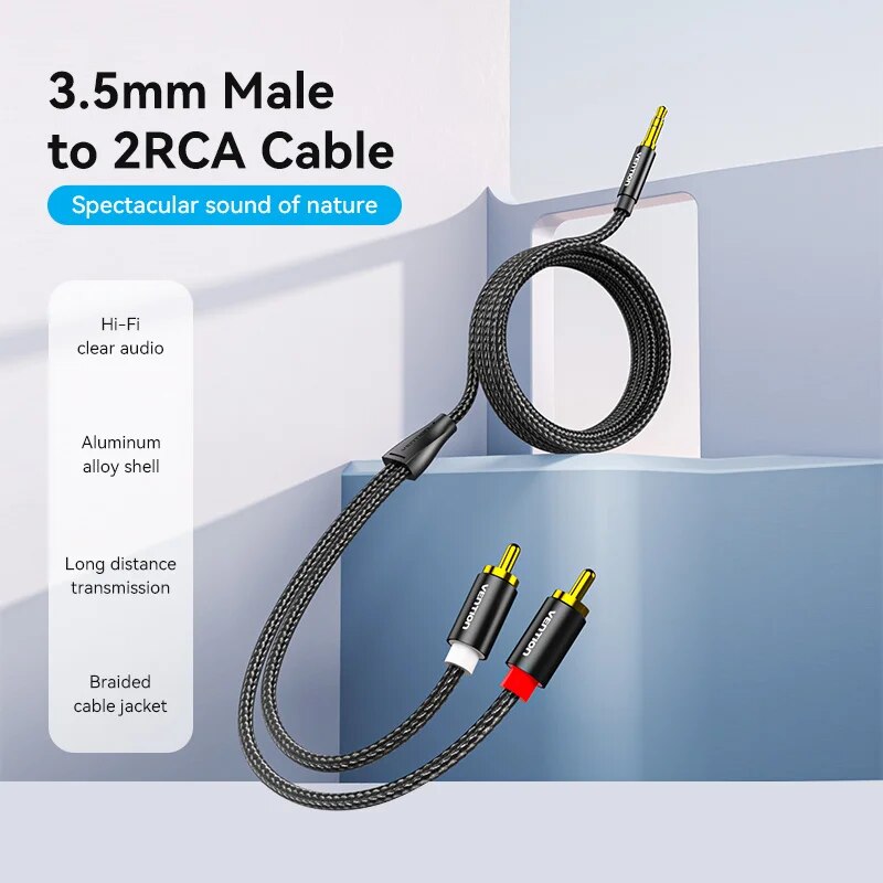 Vention Cable RCA 3,5mm a 2RCA - Home Cinema Tv reseña y precio